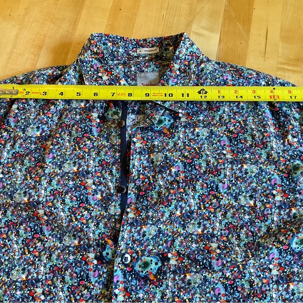 Signum Berlin 1926 Abstract Paint Splatter Modern Fit Wearable Art Button Up Med - Picture 10 of 16